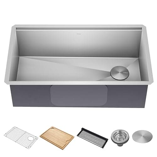 KRAUS Kore™ 28" L Undermount Workstation 16 Gauge Stainless Steel ...