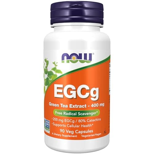 NOW Supplements EGCg GreenTea Ext 400mg (EGCg 200mg) Capsules, 180 Count