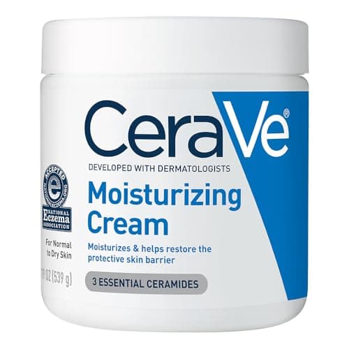 CeraVe Moisturizing Cream, Daily Face, Hands, & Body Cream Moisturizer for Dry Skin With Hyaluronic Acid and Ceramides for Women and Men. Sensitive skin, Oil-free, Non-comedogenic, Fragrance-Free, 539 Grams