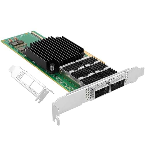 Vogzone 200GbE Smart NIC Card for Mellanox MCX653106A-HDAT-SP, PCIe 3.0/4.0 x16 200Gb VPI Ethernet NIC with Mellanox ConnectX-6 Dx Chipset,Dual QSFP56 HDR IB Network Card Support RDMA