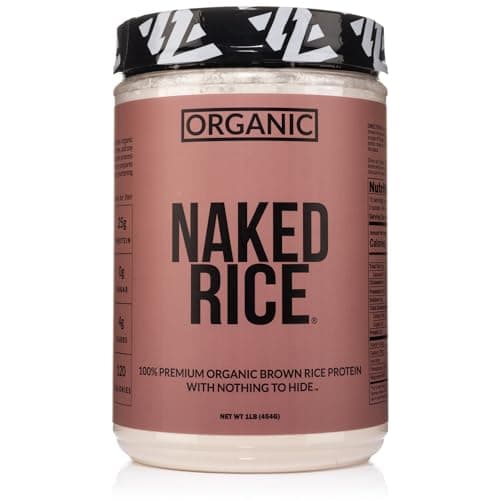 Naked Rice 1LB - Organic Brown Rice Protein Powder - Vegan Protein Powder, GMO Free, Gluten Free & Soy Free. Plant-Based Protein, No Artificial Ingredients - 15 Servings