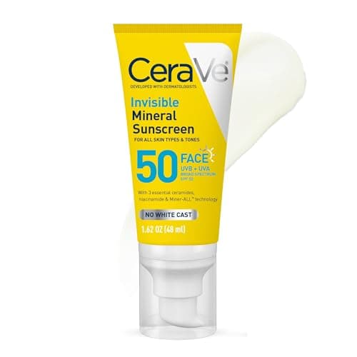 CeraVe + Mineral Sunscreen Lotion SPF 50 Face Lotion with Zinc Oxide