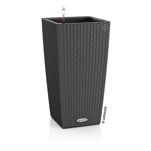LECHUZA CUBICO Cottage 30 Graphite Black Self-watering Planter Plant ...
