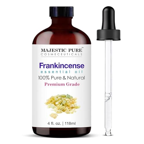 Majestic Pure Frankincense Essential Oil | 100% Pure & Natural Organic Frankincense Essential Oil for Skin, Massage Therapy, Aromatherapy & Essential Oil for Diffuser | 4Fl. Oz