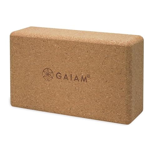Gaiam Sol Natural Cork Yoga Block, 4-Inch x 6-Inch x 9-Inch