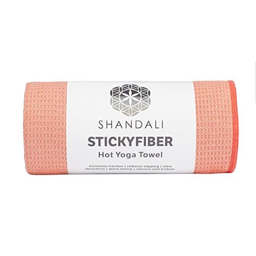 Shandali Hot Yoga Towel - Suede - 100% Microfiber, Super Absorbent, Bikram Yoga Mat Towel - Exercise, Fitness, Pilates, and Yoga Gear - Gray 26.5" x 72"