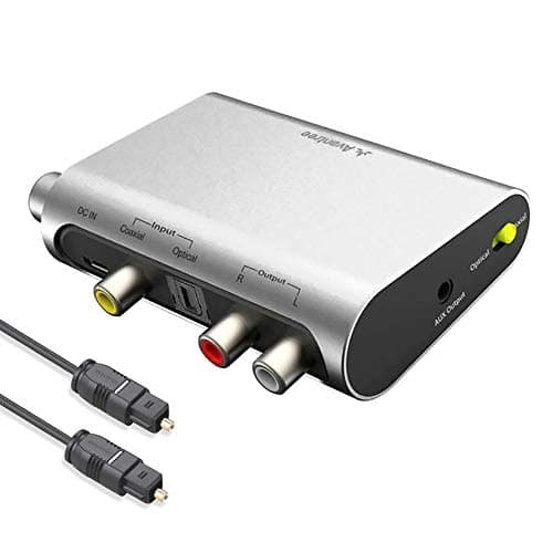 Avantree DAC Digital to Analog Audio Converter Adapter with Toslink Cable, Optical to RCA, Volume Control, TV SPDIF Optical Coaxial Input, Headphone Speaker 3.5mm AUX Output - DAC02