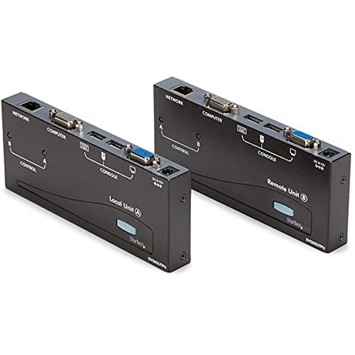 StarTech.com 500ft VGA KVM Over IP Extender - PS/2 & USB Host - KVM Console Over CAT5 Ethernet for Multiple Servers / Computers (SV565UTPU)