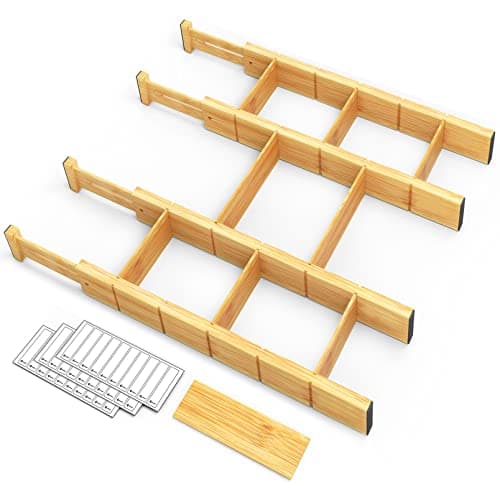 SpaceAid® Bamboo Drawer Organizer Expandable Drawer Dividers