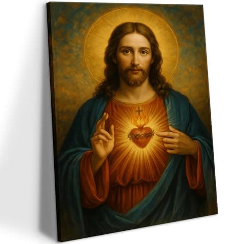 Jesus Sacred Heart Divine Mercy Christian Roman Catholic Canvas Art ...