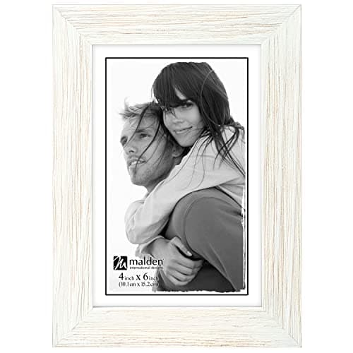 Malden International Designs Matted Linear Classic Wood Picture Frame ...