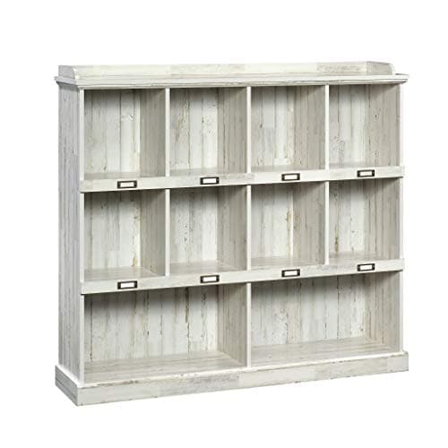 Sauder Barrister Lane Bookcase, gal: 53.15" x W: 12.13" x H: 47.52", White Plank Finish