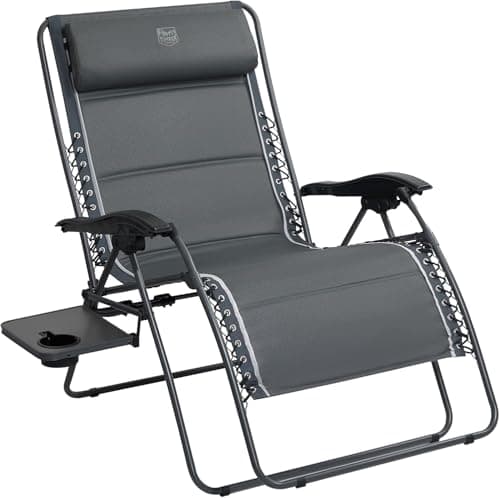 Timber Ridge Balsam Deluxe Zero Gravity Lounger Oversize Outdoor Recliner Chair, Grey