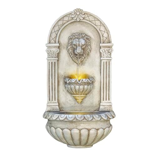 Alpine Corporation 32 in. Tall Outdoor Classical Wall-Mounted Water ...