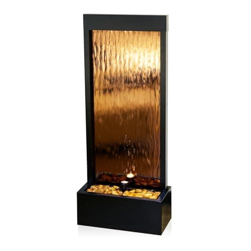 Alpine Corporation Mirror Waterfall Fountain With Stones And Lights ...