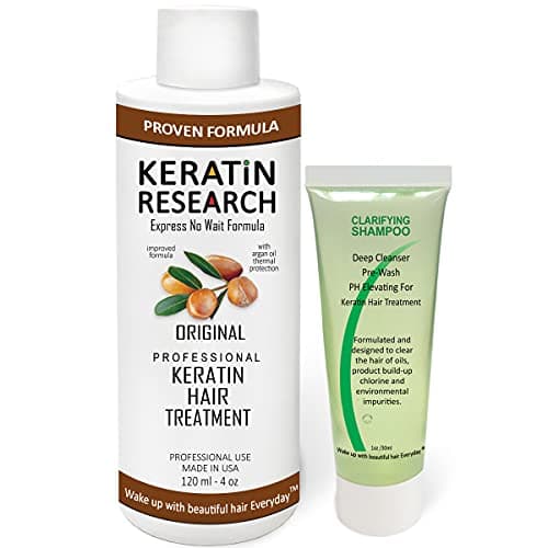 Keratin Research Brazilian Keratin Hair Treatment Straightening Long Lasting Organic Natural Results Complex Blowout containing Argan Oil Collagen Filler Proteins Keratina Brasilera (120ml)