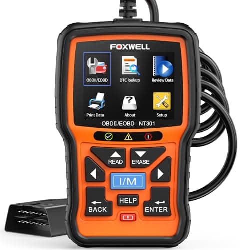 FOXWELL NT301 Plus 2 in 1 OBD2 Scanner Battery Tester, OBDII Diagnostic Tool Check Engine Car Code Reader, 12V 100-1100CCA Cranking Charging System Alternator Test, Live Data, Full ODB2 Diagnosis