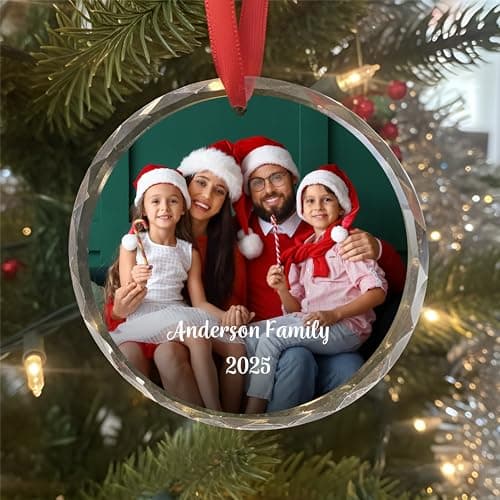 Amazon.com: GODMERCH Personalized Photo Ball Ornament, Custom Family ...