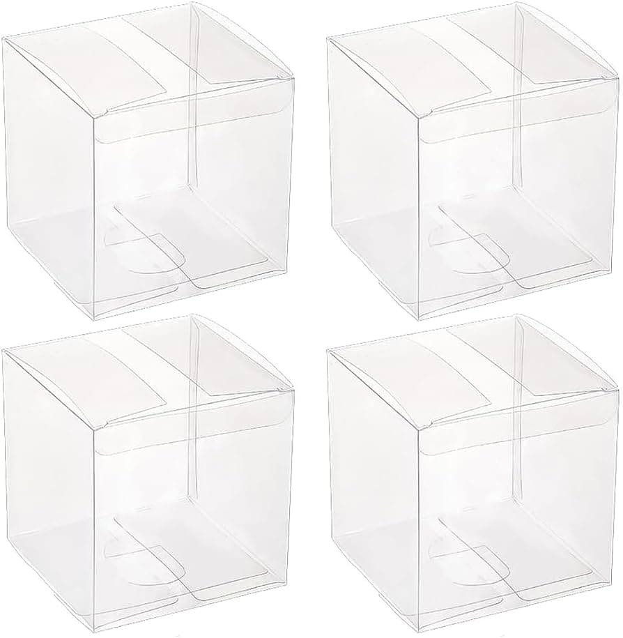 Clear Plastic Gift Boxes 20PCS Clear PVC Box Packaging Boxes Wedding