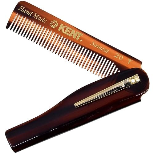 Kent 20T Handmade Folding Pocket Comb for Men, Fine Tooth Hair Comb ...
