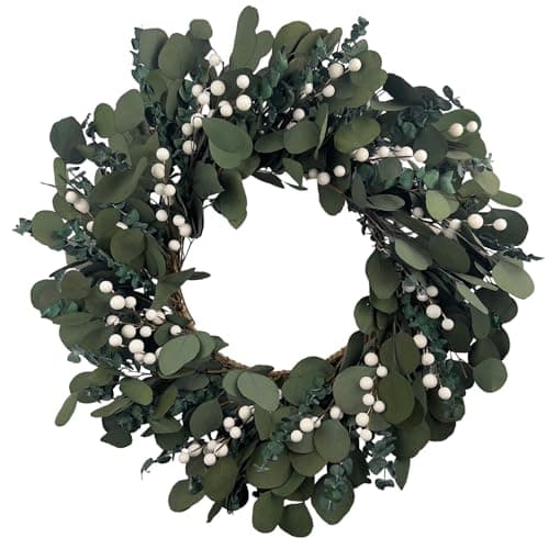 Preserved Eucalyptus Wreath – Natural Green Indoor Spring Door & Wall ...