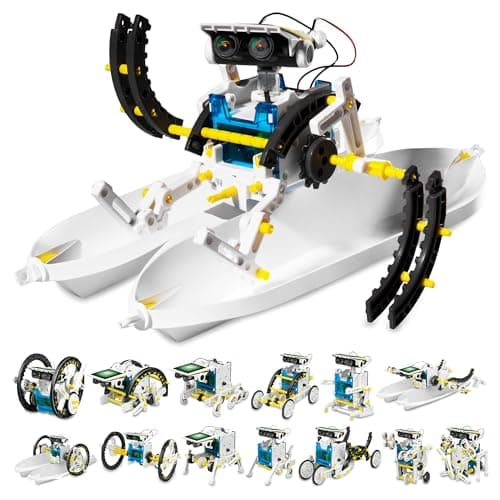 Thames & Kosmos SolarBots: 8-in-1 Solar Robot STEM Experiment Kit | Build 8 Cool Solar-Powered Robots in Minutes | No Batteries Required | Learn About Solar Energy & Technology | Solar Panel Included