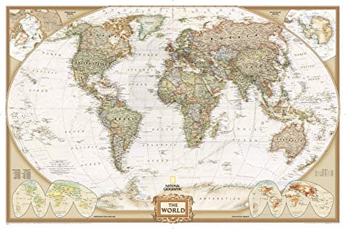 National Geographic World Explorer Executive Wall Map | 58" x 36 ...