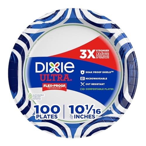 Dixie Ultra, Large Paper Plates, HYZ01 10 Inch, 172 Count, 3X Stronger ...