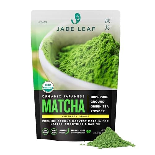 Jade Leaf Matcha Organic Culinary Grade Matcha Green Tea Powder - For Baking, Cooking, or Smoothies - Premium Japanese Second Harvest (3.53 Ounce / 100g Resealable Pouch)