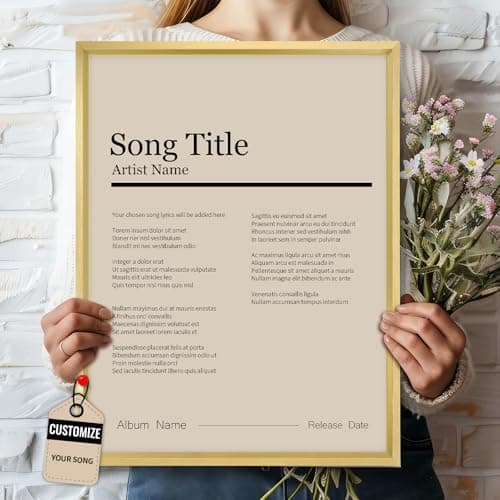 Custom Song Lyric Print Framed, Scan and Play Music Wall Art, Favorite ...