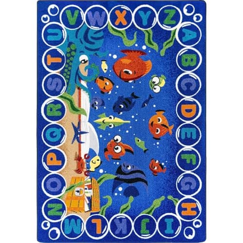 Joy Carpets Underwater Readers Rectangle Classroom Rug, Multi
