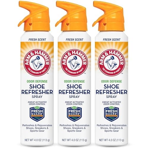 Arm & Hammer Fresh Shoe Refresher Spray, Multi-Purpose Odor Remover for All Types of Footwear, Shoe Deodorizer Spray, 4 oz (3 Pack)