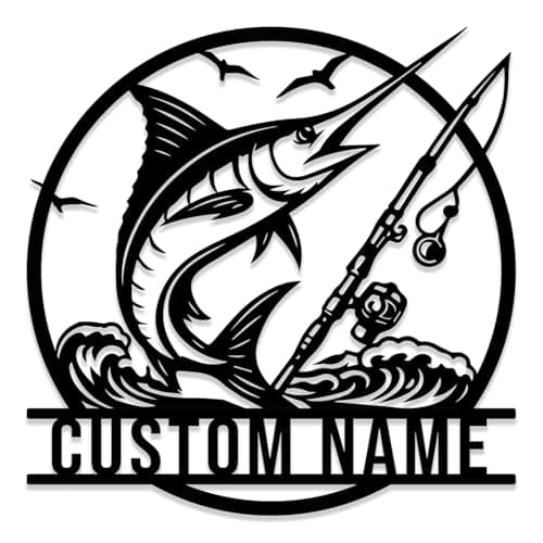 Customized/personalized Metal Marlin Salt Water Big Game Fishing ...