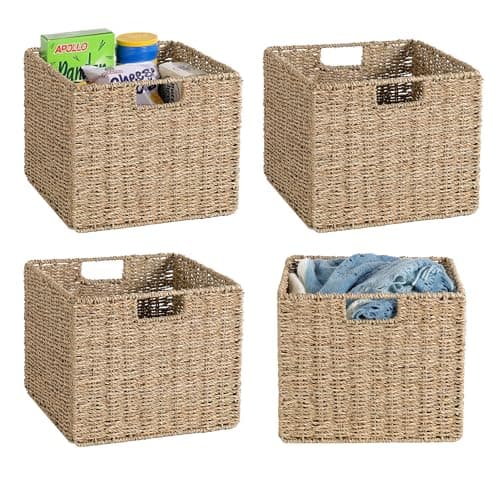 12x12x10in Seagrass Storage Baskets Set of 2, Large Wicker | AllSurplus ...