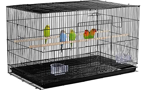 YAHEETECH 30-inch Rectangle Stackable Breeding Flight Parakeet Bird ...
