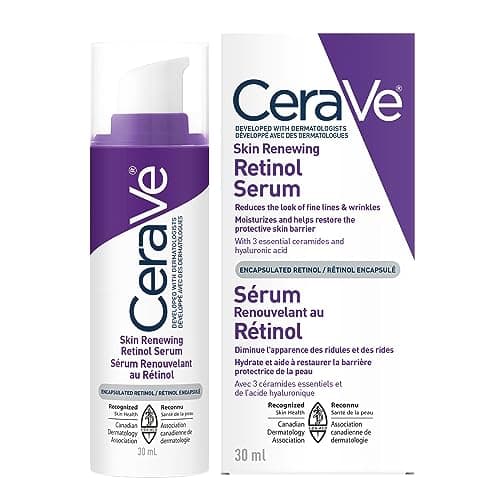 CeraVe Retinol Serum for Face, Skin Renewing Retinol & Hyaluronic Acid Serum for Men & Women. Anti Aging to Improve Appearance of Fine Lines & Wrinkles. Fragrance-Free & Non-Comedogenic. 30mL