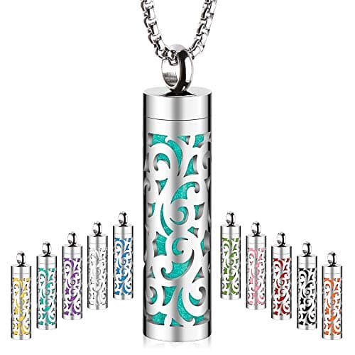 Amazon.com: Maromalife Diffuser Necklace, Lotus Lava Stone Essential ...