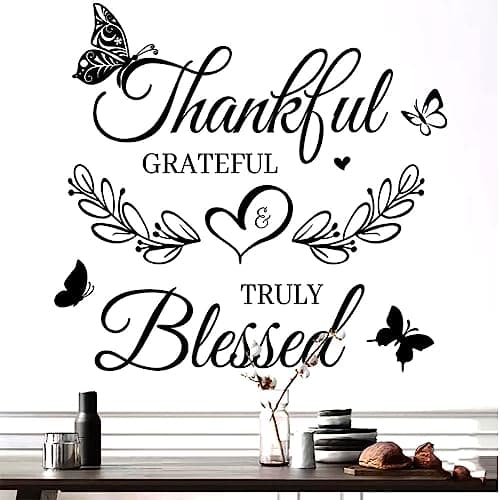 Thankful Grateful Blessed Wall Decal