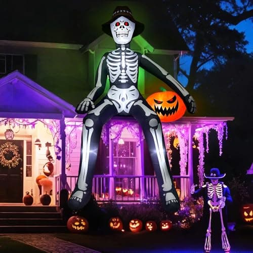 I Tested the Terrifying 12-Foot Giant Inferno Pumpkin Skeleton With ...