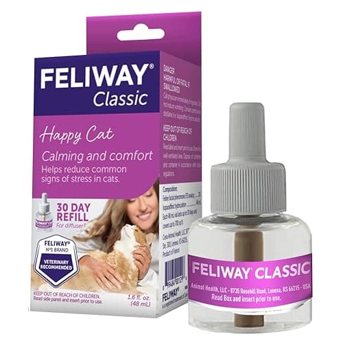FELIWAY Classic Diffuser Refill Value Pack, Promotes Calmness in Cats & Kittens, VHP Registered NN.P4B8, includes 3 Refills, Lasts 90 Days, Cat Calming Pheromones, 3 x 48ml