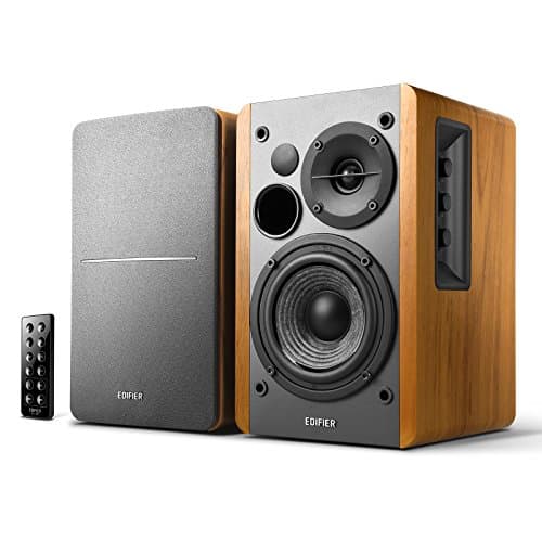 Edifier R1280DB Powered Bluetooth Bookshelf Speakers - Optical Input - Wireless Studio Monitors - 4 Inch Near Field Speaker - 42w RMS (Wood)