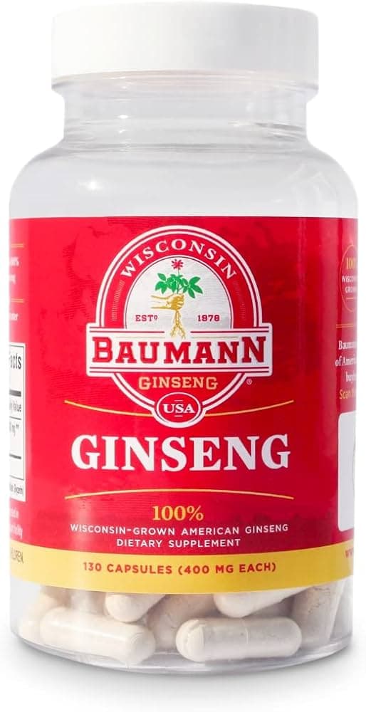 Amazon.com: Baumann Wisconsin Ginseng Capsules 130 Pills 400 mg ...