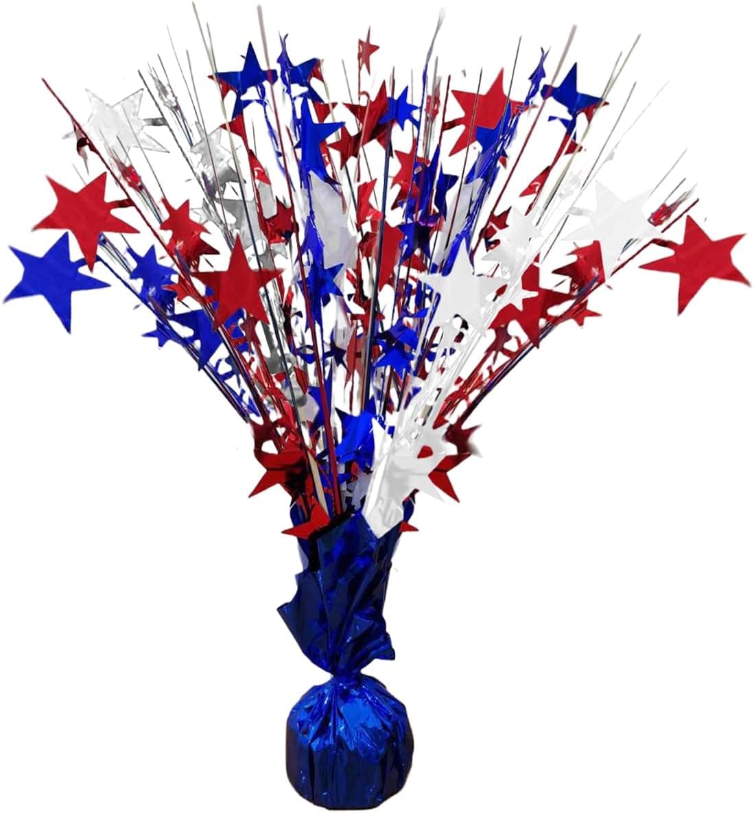 Amazon.com: PMU 6 Pack Patriotic Red, White & Blue Star-Burst Balloon ...
