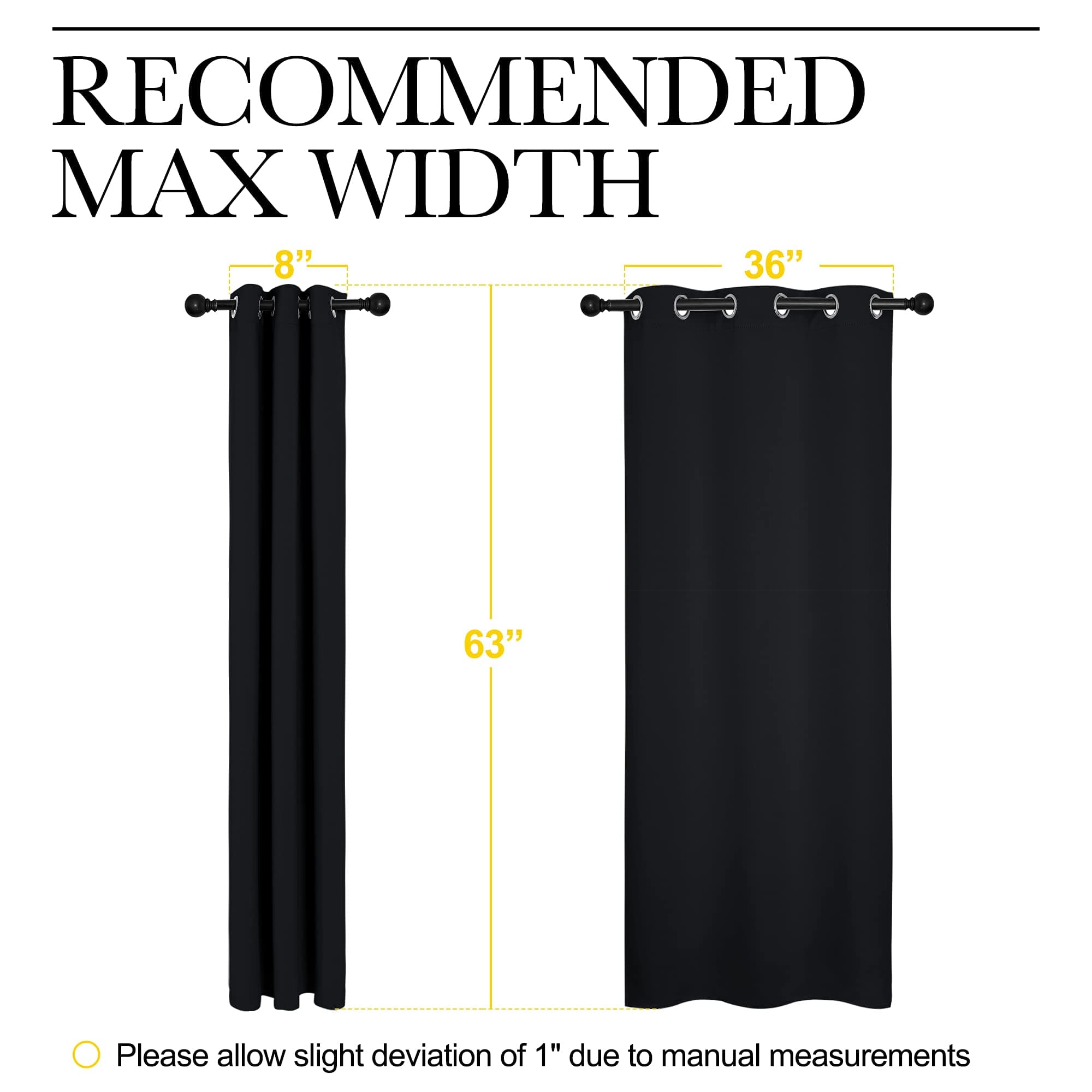 NICETOWN Pitch Black Solid Thermal Insulated Grommet Blackout Curtains ...