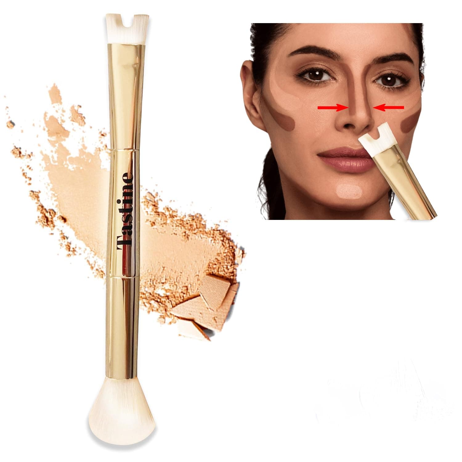 Amazon.com: Tastine Beauty Nose Contour U-Shaped Makeup Brush for ...