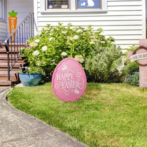Glitzhome 24 in.H Easter Metal Chick Egg Yard Stake (KD) 2006600025 ...