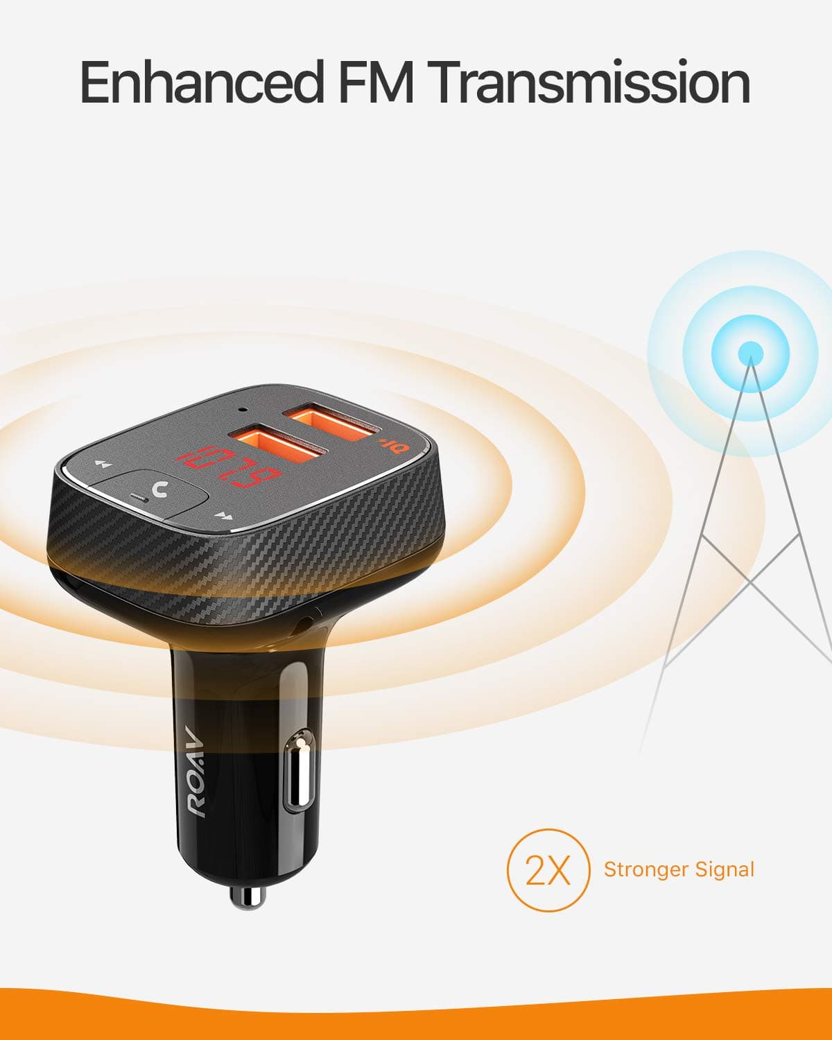 Amazon.com: ROAV SmartCharge F2 Bluetooth FM Transmitter, Wireless ...