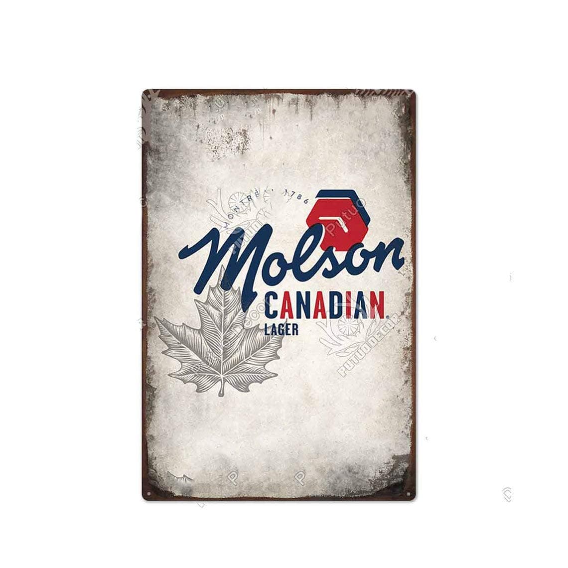 KIEJAW Beer TIN Sign Molson Canadian Lager - Metal Plaque, Retro Decor ...