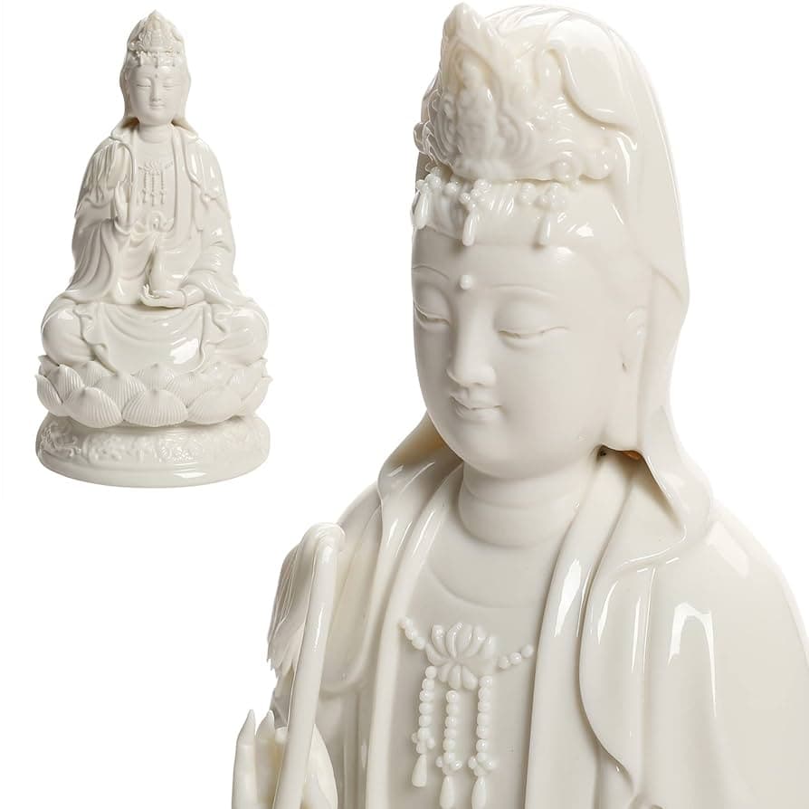 Amazon.com: Top Ceramic Guan Yin Statue - Handmade Quan Yin, Kwan ...
