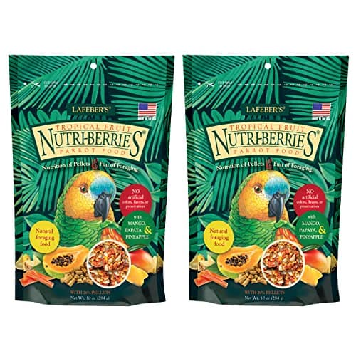 LAFEBER'S Tropical Fruit Nutri-Berries Pet Bird Food, Made with Non-GMO and Human-Grade Ingredients, for Parrots, 10 oz